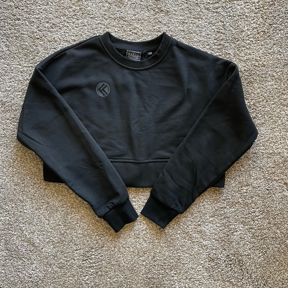 NWT King Kong Apparel Cropped Crew Sweatshirt (Black) - Picture 1 of 7